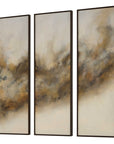 Smoke Break - Hand Painted Modern Art (Set of 3) - Black / Gray / Orange / Woodtone / Yellow