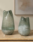 Chianti - Seeded Glass Vases (Set of 2) - Blue / Green