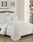 Matelasse - Queen Duvet Cover Set Set of 3 - Ivory