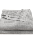 Stonewashed Cotton Waffle Weave - Full/Queen Coverlet - Gray