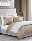 Honeycomb - King Jacquard Comforter Set Set of 3 - Light Gold
