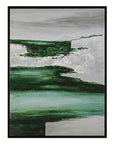 Emerald Horizon Framed Canvas - Green