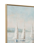 Sailing Day Framed Canvas - Blue