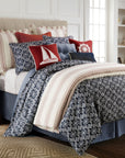 Monterrey - Queen Duvet Cover Set Set of 4 - Blue / White