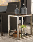 Julie - Mirrored End Table - Silver