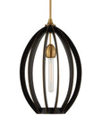 Darby - 1 Light Architectural Oval Pendant - Bronze / Black