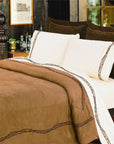 Rustic Barbwire - Full Barbwire Comforter Set Set of 7 - Tan