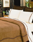 Rustic Barbwire - Twin Barbwire Comforter Set (Set of 5) - Chocolate