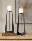 Columnar - Candleholders (Set of 2) - Black