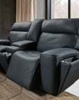MS - Riverton Power Gliding Console Loveseat With Power Headrest And Lumbar