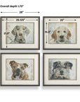 Dog Days - Framed Prints (Set of 4) - Black / Blue / Brown / Gray / Orange / White