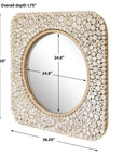 Merak - Teak Mosaic Mirror - Woodtone