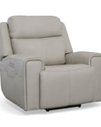 Barnett - Power Recliner With Power Headrest & Lumbar - Timber