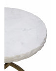 Kevin - Side Table - White / Gold