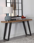 Freddy - Weathered Console Table - Light Brown & Black