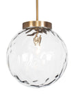 Gaia - 1 Light Watered Glass Pendant - Brass
