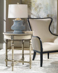 Sandy - Wing Back Armchair - Beige & Dark Brown