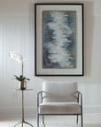 Lakeside Grande - Framed Abstract Print - Silver