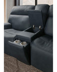 Riverton - Power Gliding Console Loveseat With Power Headrest And Lumbar - Black