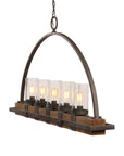 Atwood - 5 Light Rustic Linear Chandelier - Light Brown