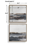 Bring Me In - Framed Landscape Painting (Set of 2) - Blue / Brown / Pink / Purple / White
