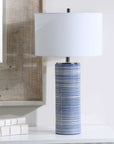 Montauk - Striped Table Lamp - Blue