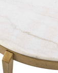 Tylan - Round Marble Coffee Table - Brass / White