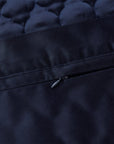 High Shine Satin - 21" x 34" Quatrefoil Quilt Pillow Sham Set Set of 2 - Navy