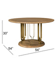 Ryder - Dining Table - Chestnut Elm / Antique Brass