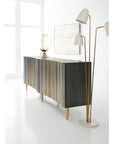 Melange - Apollo Credenza - Dark Gray / Gold