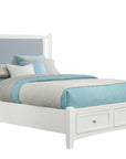 Bonanza - Ocean Blue Linen Upholstered Bed With Storage Footboard