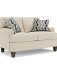 Moxy - Fabric Loveseat, T-Shaped Seat Cushion, Rounded Mailbox Arms
