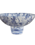 Indigo - Marble Pedestal Bowl - Blue,White