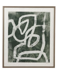 Chalk Line I Framed Print - Green / White