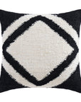 Antigua - Handwoven Square Pillow - Black / White