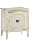 Linen & Beaded Front End Table - White