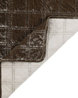 Stella - King Faux Silk Velvet Double Box Stitch Quilt Set Set of 3 - Green Ochre