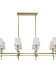 Arques - 8 Light Linear Chandelier - White / Gold