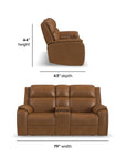 Ziggy - Power Reclining Loveseat With Console, Power Headrest, Lumbar, Heat & Massage