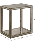 Julie - Mirrored End Table - Silver