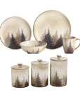 Clearwater Pines - Lodge Dinnerware & Canister Set Set of 19 - Multi