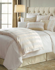 Hollywood - Queen Cabana Stripe Duvet Cover - White / Cream