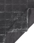 Stella - Full/Queen Faux Silk Velvet Double Box Stitch Quilt Set Set of 3 - Slate