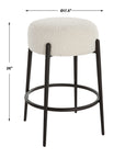 Arles - Plush Counter Stool - White