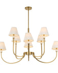 Poppins - 8 Light Brass Chandelier - White / Gold
