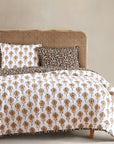 Woodstock - Full/Queen Reversible Quilt Set Set of 3 - White / Tan