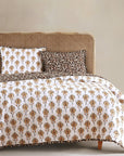 Woodstock - King Reversible Quilt Set Set of 3 - White / Tan