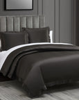 High Shine Satin - Queen Duvet Cover Set Set of 3 - Espresso