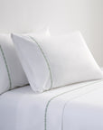 Laurel Sheet - Queen 350TC Laurel Embroidered Border Sheet Set (Set of 4) - Fern Green