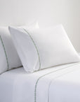 Laurel Sheet - Queen 350TC Laurel Embroidered Border Sheet Set Set of 4 - Fern Green